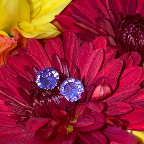 Sterling Silver Birthstone Earrings Alexandrite - Picture 4 of 10